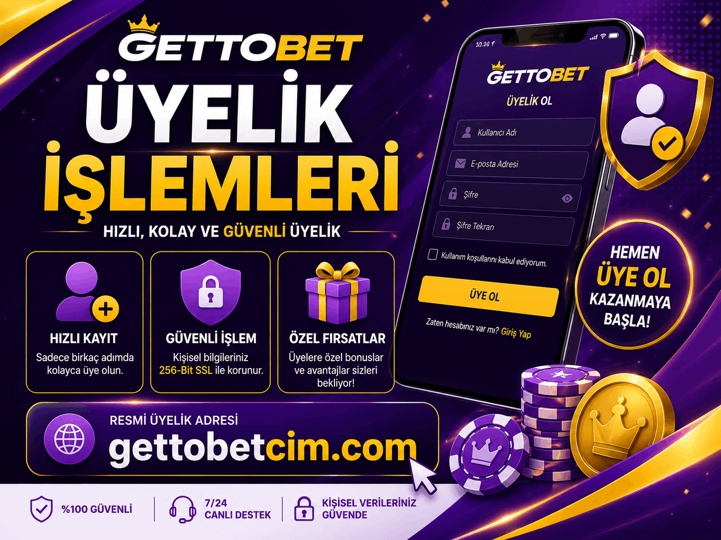 Gettobet Üyelik İşlemleri